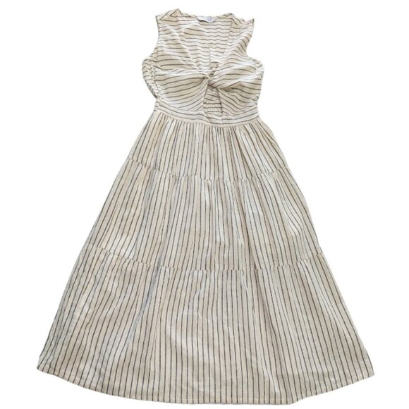 Compañía Fantástica Striped Cotton Sleeveless Cutout Midi Dress – Size S - Picture 1 of 11